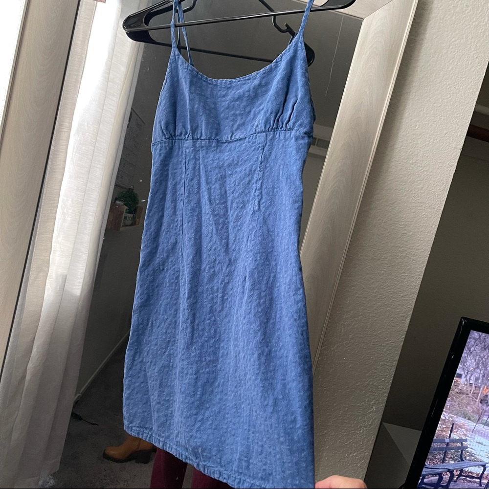 White Fable Blue Dress